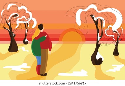 couple in love at sunset

