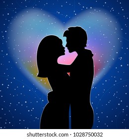 Couple in love and their universe