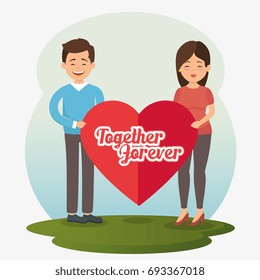 couple in love together forever icon