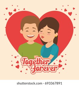 couple in love together forever icon
