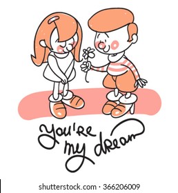 Couple in love together. Vector illustration