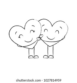 couple in love two cute hearts hugging romance