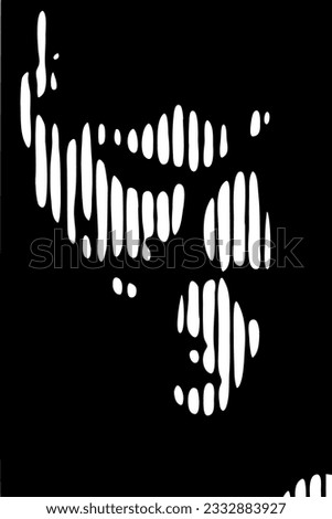 Couple in love. Two faces drawing with lines, male and female. Beautiful fashion portrait, vector illustration