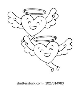 couple in love two happy hearts flying valentines day