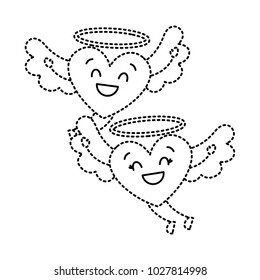 couple in love two happy hearts flying valentines day