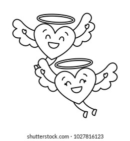 couple in love two happy hearts flying valentines day