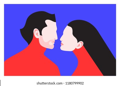 Couple in love. Two lovers, man and woman. Vector illustration