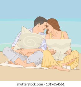 Couple in love with Valentine's Day