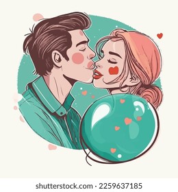 A Couple in love - valentine's day special vector illustration