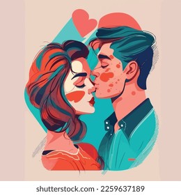 A Couple in love - valentine's day special vector illustration