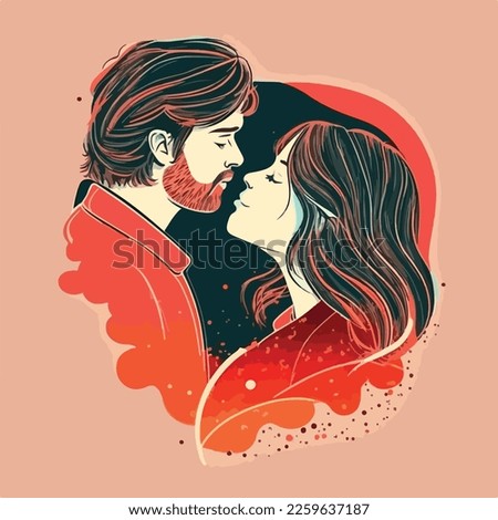 A Couple in love - valentine's day special vector illustration