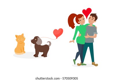 Couple in love vector.
