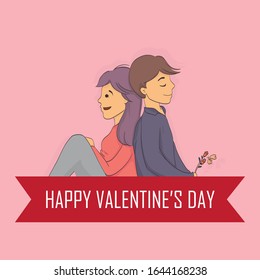 Couple in love vector characters. Lovers couple cartoon vector illustration. valentines day card with couple illustration.