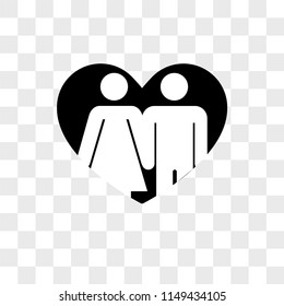 Couple in love vector icon on transparent background, Couple in love icon