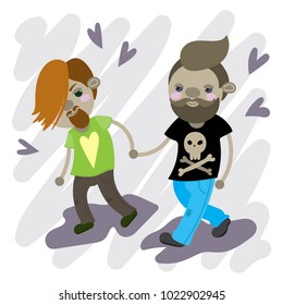 Couple in love. Vector illustration