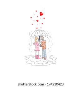 Couple in love. Vector illustration.