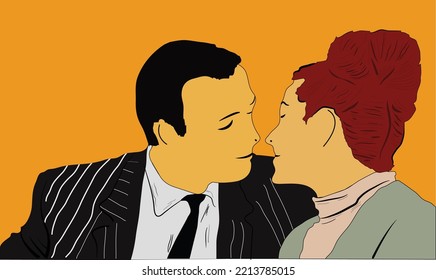 couple in love vector illustration