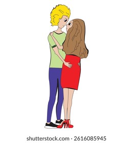 Couple in love. Vector illustration of a man and woman.