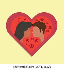 Couple in love vector illustration. suitable for valentine banner decoration