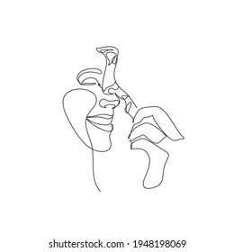 Couple in love vector set line art. Minimalism style. Suitable for decoration, tattoos, albums, cards, wallpapers, banners, printing on t-shirts. Isolated vector