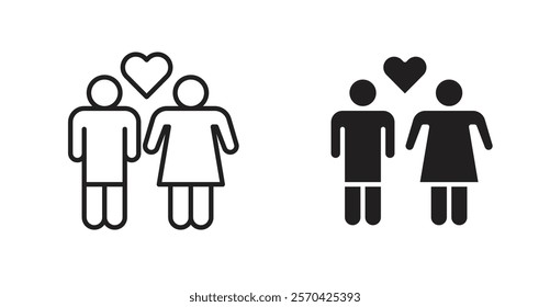 Couple with love vector web icons set