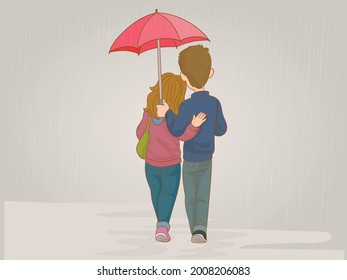 couple in love walking hugging
