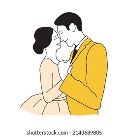 Couple in love. Wedding. Bride and groom. Man and woman.