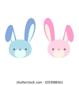A couple of lovely bunny on white background. Easter concept.