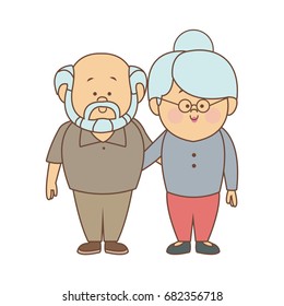 Couple Cute Grandparent Character Design Illustration Stock Vector ...