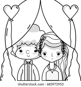 couple lover merried celebration design