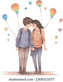 the couple, lover, romantic, couple together,Happy Pride Day