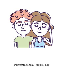 couple lover together with hairstyle design
