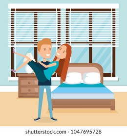 couple lovers in the bedroom