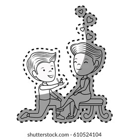 couple lovers characters icon
