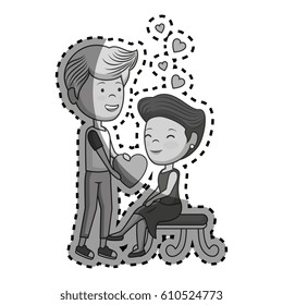 couple lovers characters icon