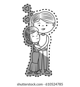 couple lovers characters icon