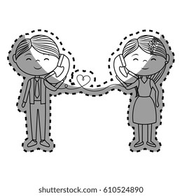 couple lovers characters icon