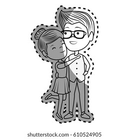 couple lovers characters icon