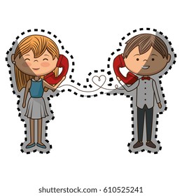 couple lovers characters icon