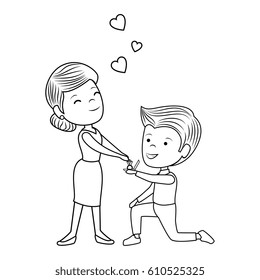 couple lovers characters icon