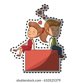 couple lovers characters icon
