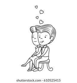 couple lovers characters icon