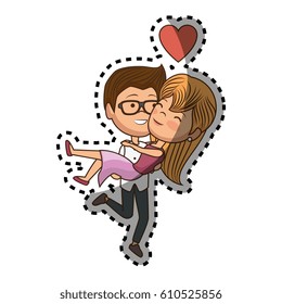 couple lovers characters icon