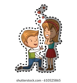 couple lovers characters icon