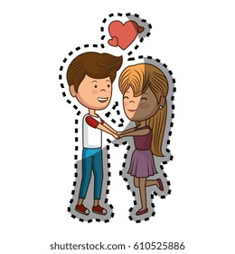 couple lovers characters icon