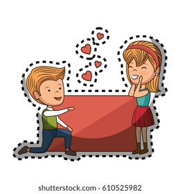 couple lovers characters icon