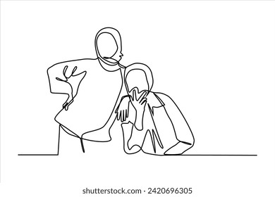 couple of lovers continuous line vector illustration design