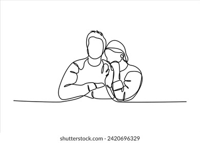 couple of lovers continuous line vector illustration design