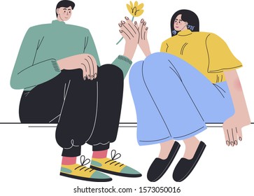 Couple lovers have a date