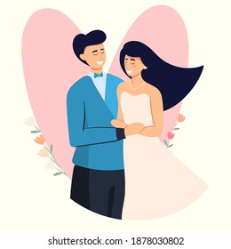 couple of lovers hugging.vector illustration